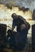 Laundress on the Quai d'Anjou Honore  Daumier